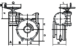 butterfly valve double stage worgear actuator
